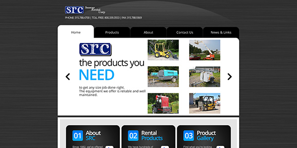Homepage - includes a slider for featured items